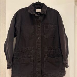 Everlane The Cinchable Chore Jacket black denim canvas XL workwear blazer